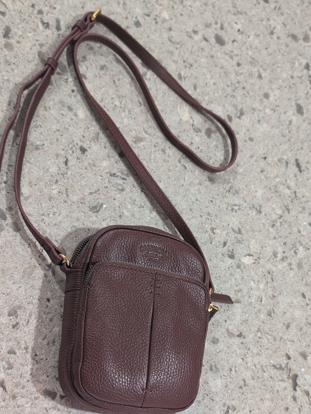 American Leather Co. Brown Pebbled Leather Crossbody Bag